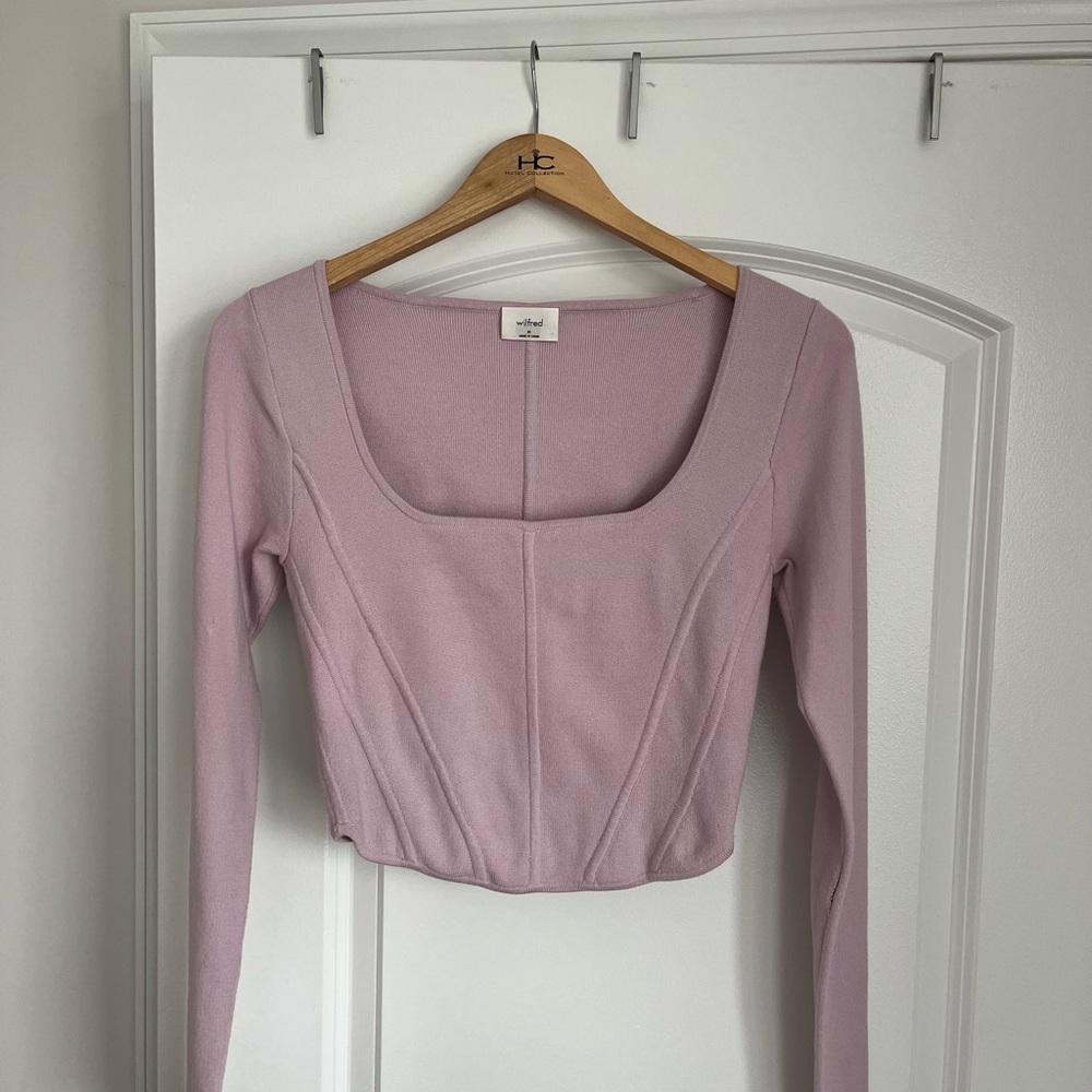 Aritzia Soft Pink Long Sleeve Blouse